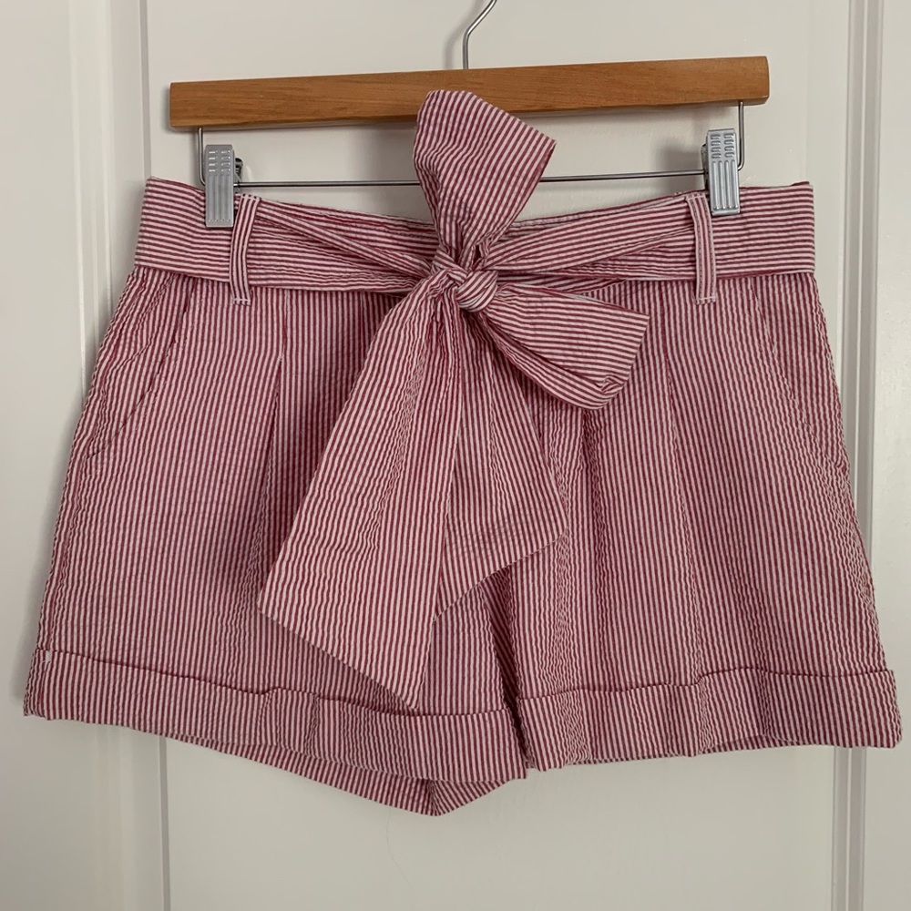Lauren James Seersucker Bow Shorts sz Medium